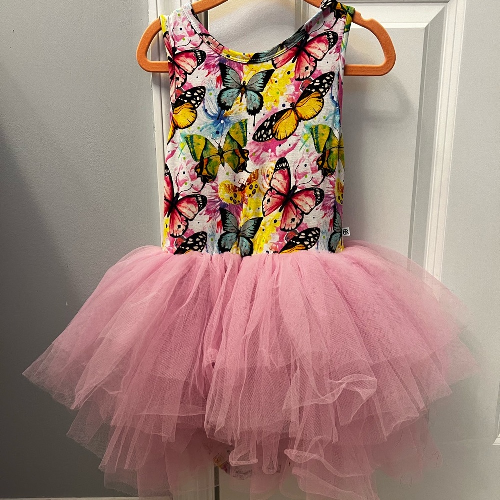 Girls Pink Butterfly Bums and Roses Tutu Dress